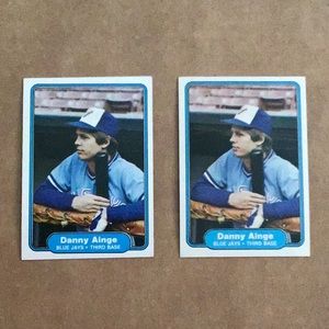 Danny Ainge baseball cards, 2 cards, collectible, vintage, 1982 fleer